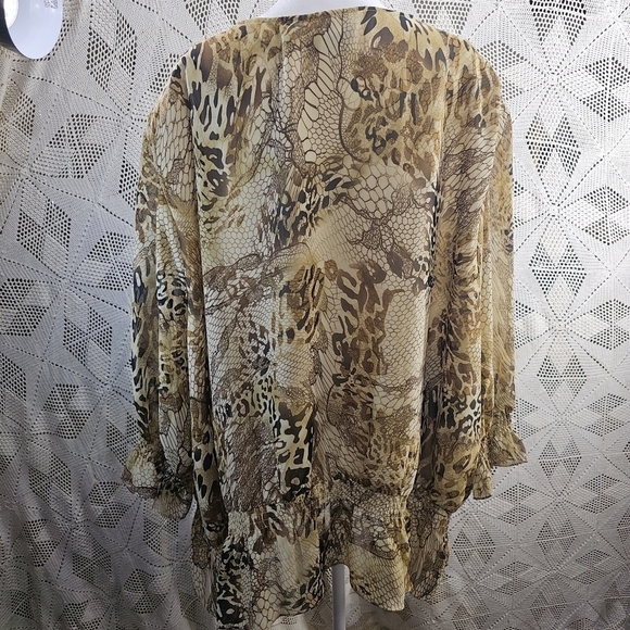 Added Dimensions for Catherine's size 5X animal print blouse - Picture 7 of 11